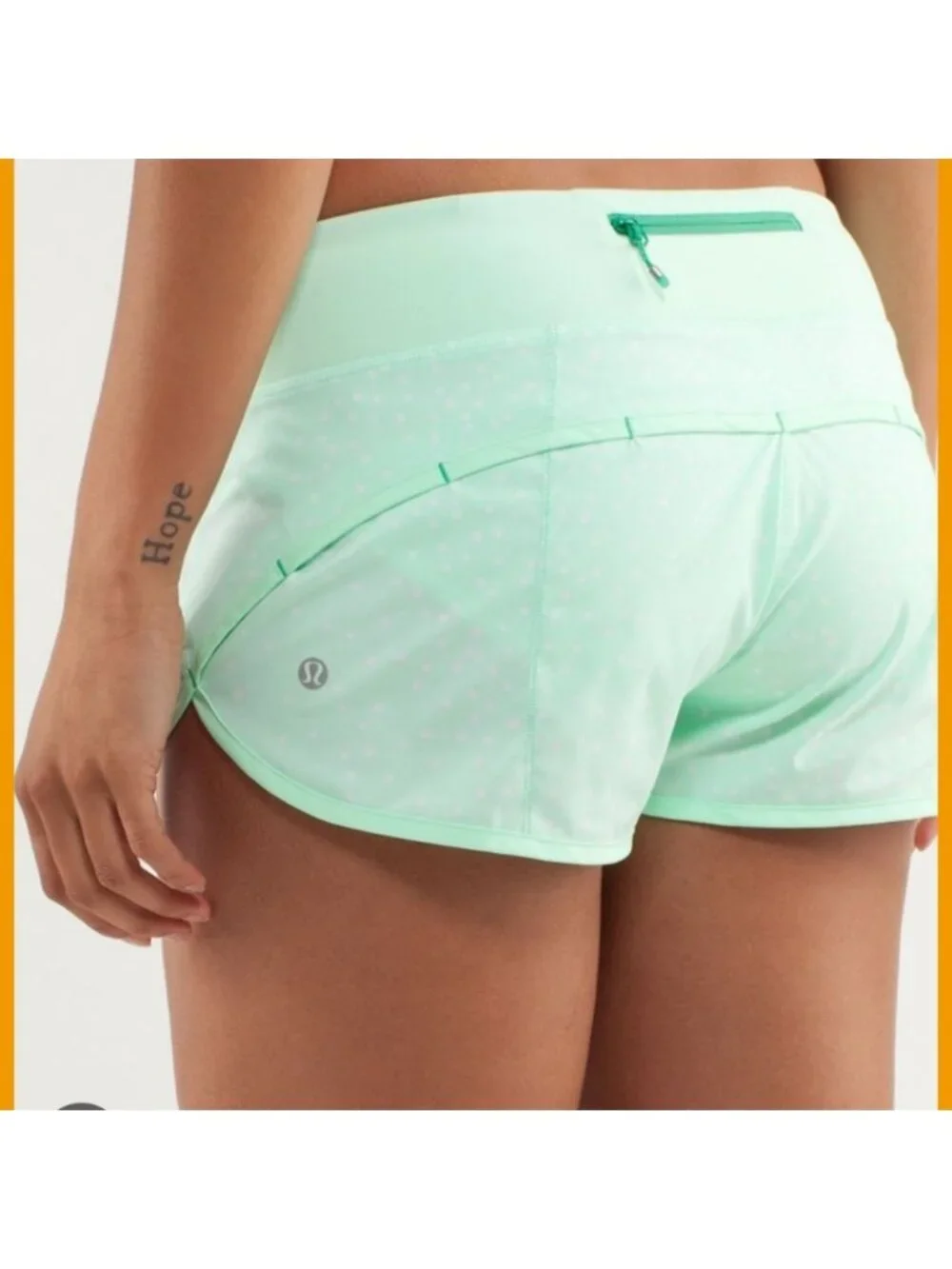 Lululemon Run: Speed Short - Petit Dot Fresh Teal / Fresh Teal * Flaw